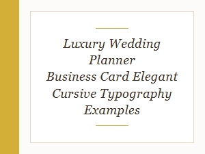 Elegant Cursive Typography for Luxury Wedding Planner Cards